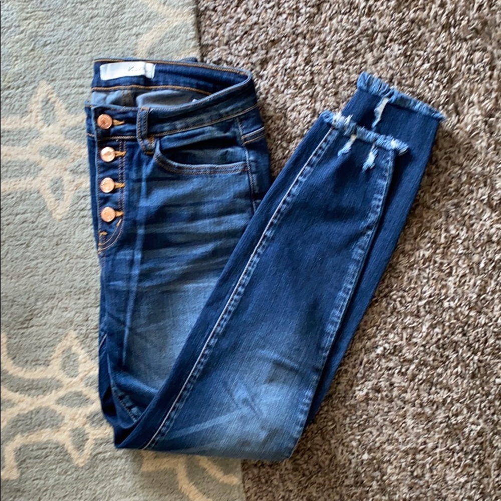 KanCan Button Fly Ankle Skinny Jean